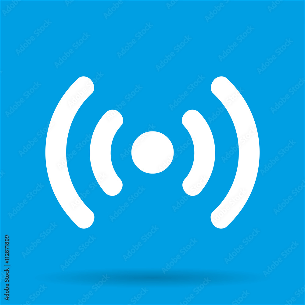 WIFI icon with shadow isolated on a blue background, vector illustration WIFI icon with shadow isolated on a blue background, vector illustration