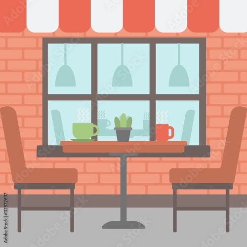 Background of street cafe
