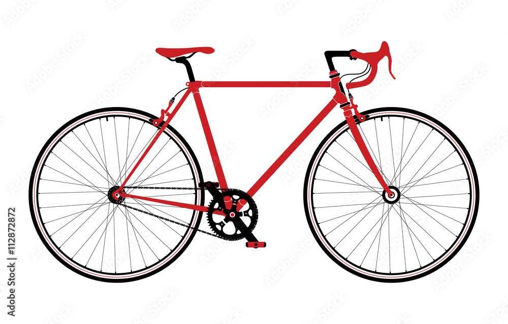 Classic town, road singlespeed bicycle, detailed vector illustration. Classic town, road singlespeed bicycle, detailed vector illustration.