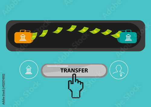 Payout or Payment Transfer Concept. Editable Clip Art
