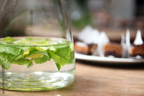 Water with citrus and mint