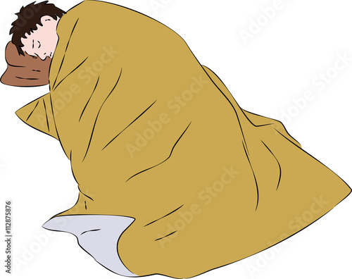 First aid - injured man under foil thermal blanket