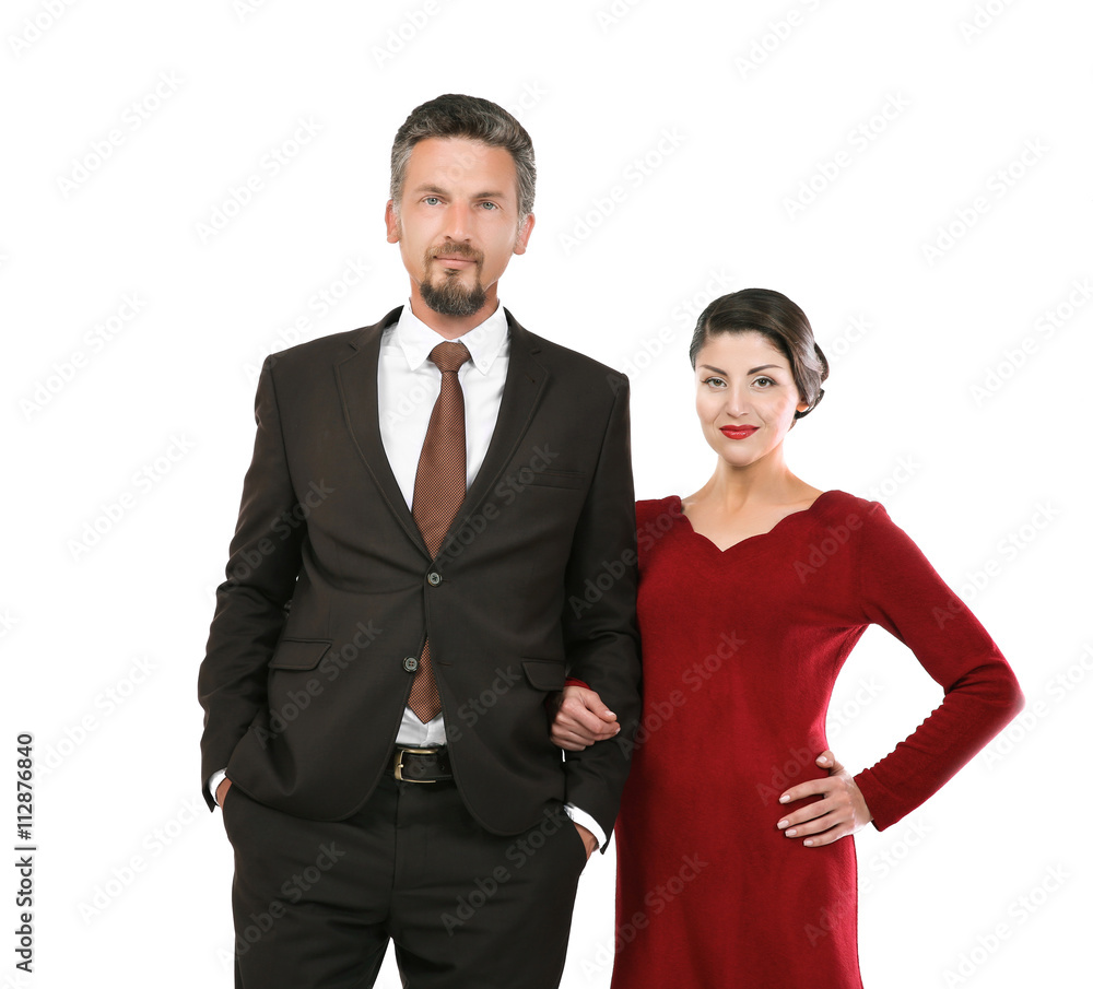 Happy mature couple isolated on white Happy mature couple isolated on white