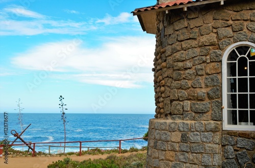 View onto the ocean outside of Pablo Nerudas house photo