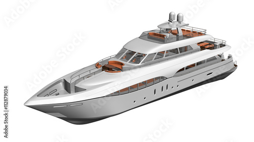 Ship, luxury yacht, boat isolated on white background