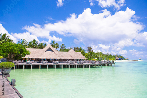 Landscape of stunning tropical island on Maldives