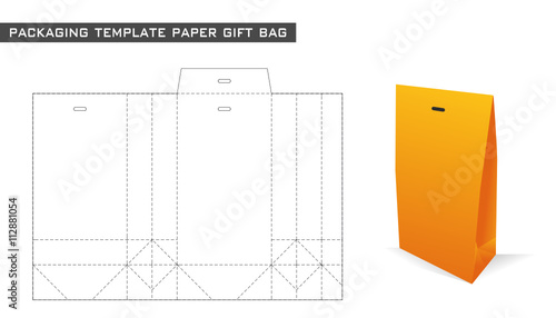packaging template paper gift bag