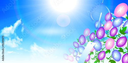 あさがお　夏　風景　背景