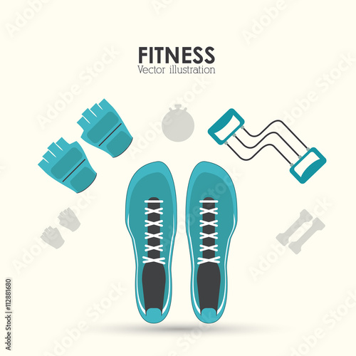 Fitness design. Gym icon. Flat illustration, sport vector graphic