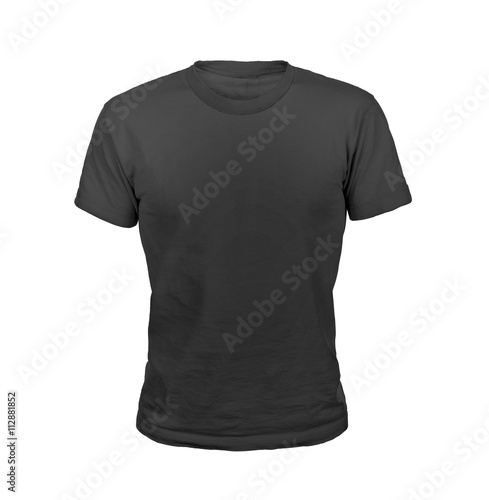 Black T-shirt isolated on white background