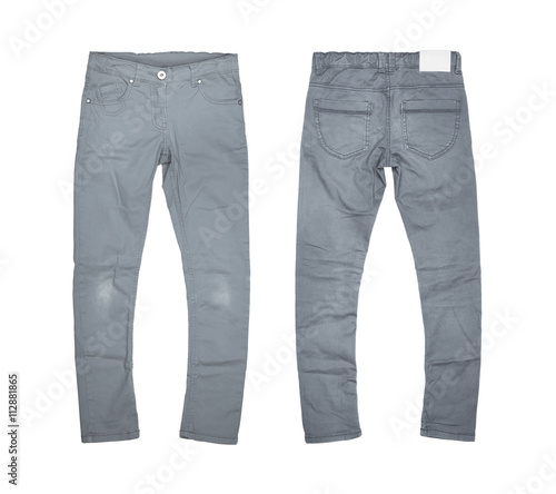 gray jeans on a white background