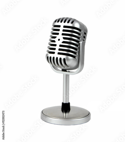 Retro microphone. ( Dynamic microphone ) on white bacground