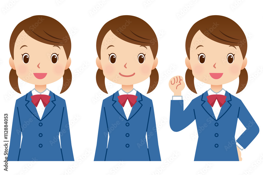 学生 女の子 表情セット 学生 女の子 表情セット