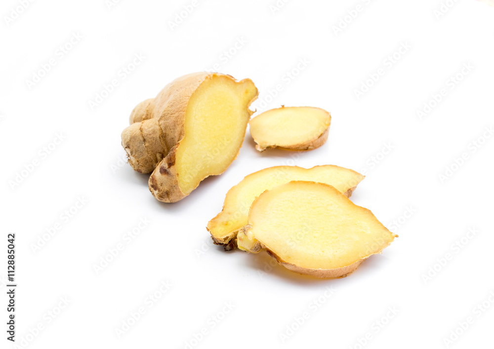 Fresh ginger on white background Fresh ginger on white background