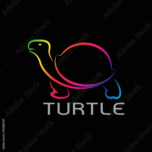 Vector images of turtle design on black background, Turtle Logo,