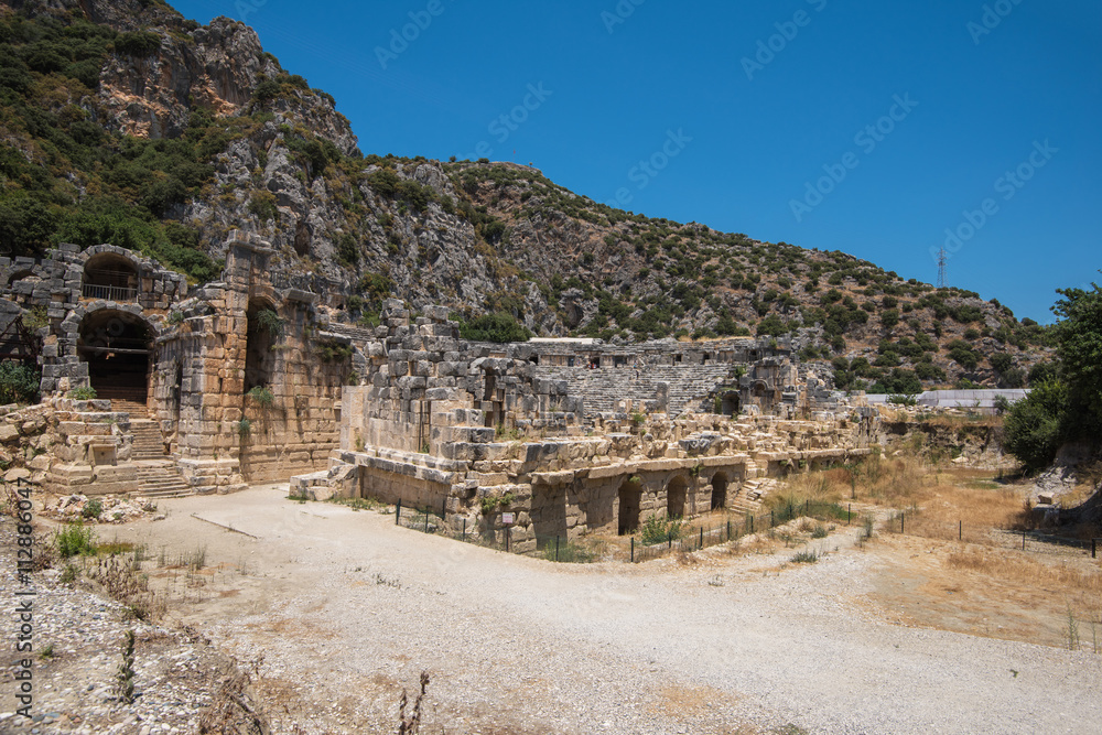 Ancient lycian Myra rock tomb