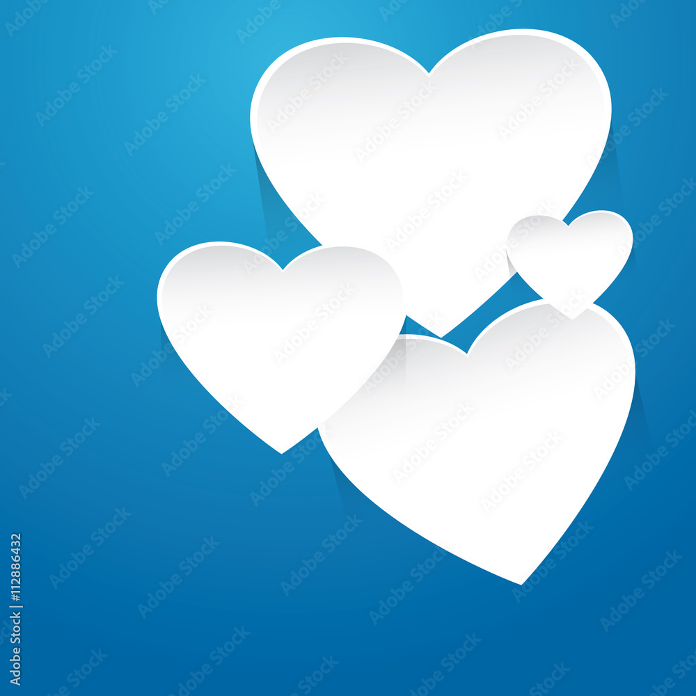 Vector - Valentine Day white Heart on blue Background Vector - Valentine Day white Heart on blue Background