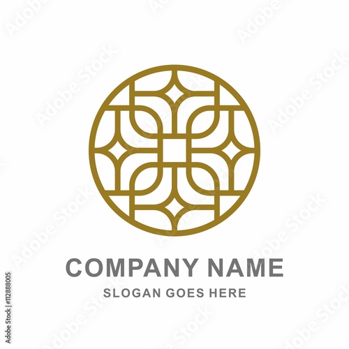 Geometric Morocco Ornament Decoration Circle Vector Logo Template