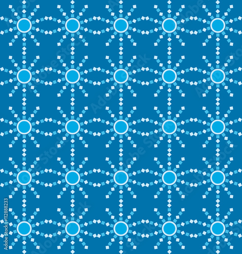 Summer pattern with light blue sun on blue background mosaic effect  