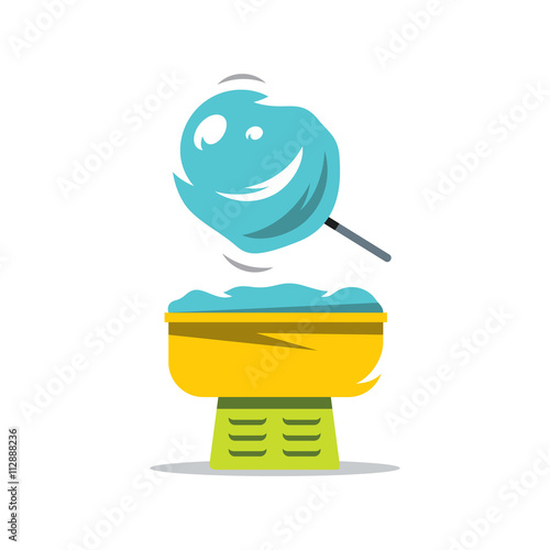 Vector Candy Floss Cartoon Illustration.