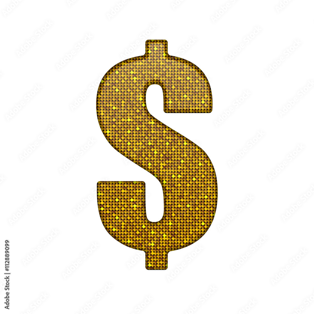 Dollar sign in the form of sequins. Eps 10. Dollar sign in the form of sequins. Eps 10.