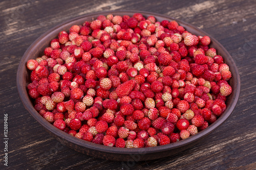 Fresh, ripe strawberries , wild berry