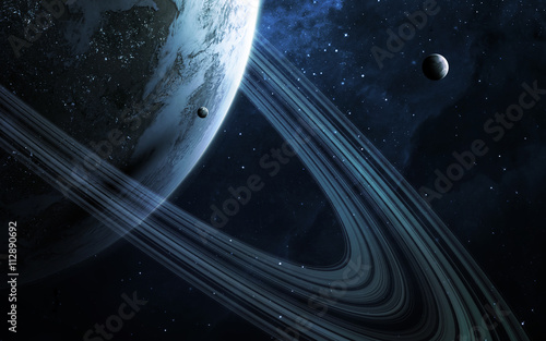 Fototapeta Naklejka Na Ścianę i Meble -  Universe scene with planets, stars and galaxies in outer space showing the beauty of space exploration. Elements furnished by NASA