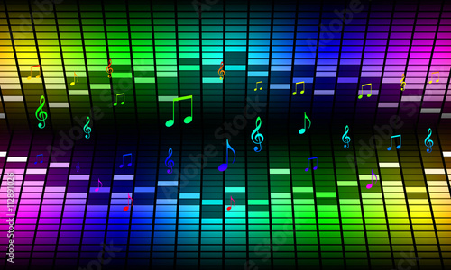 Graphics of music equalizer on black background