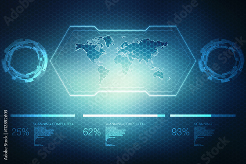 2d illustration world map abstract background 