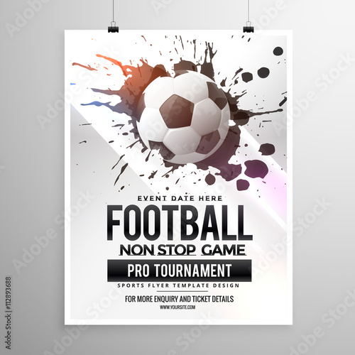 football soccer game tournament flyer brochure template