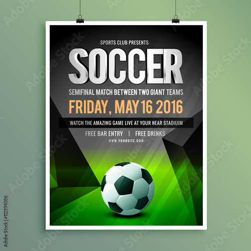 soccer game flyer template design © starlineart