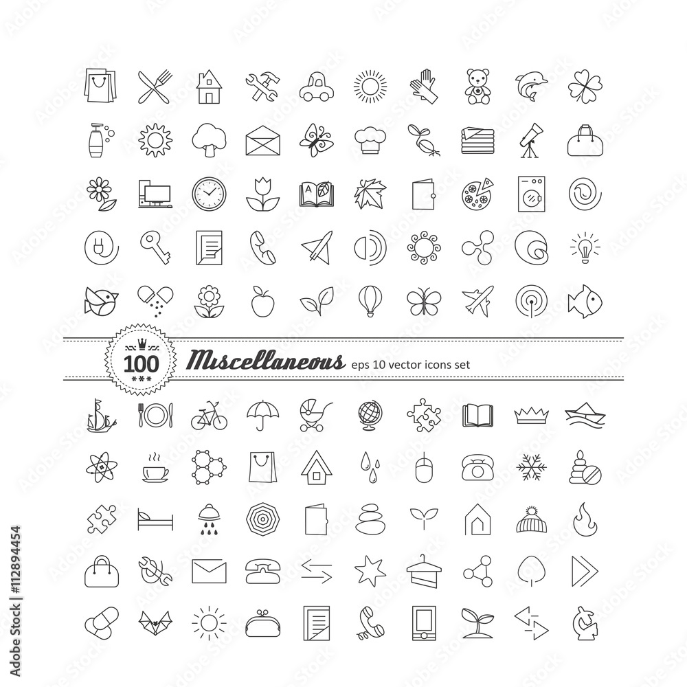 Fototapeta premium Set with icons - abstract symbols