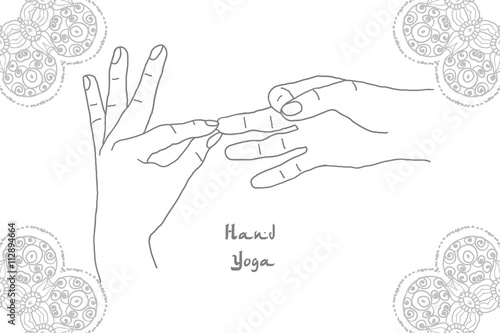 Element yoga dharmachakra mudra hands