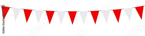 Garland with white and red flags photo