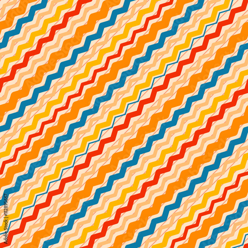 Quadro em tela Repeating seamless diagonal and zig-zag pattern.Vector