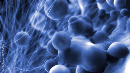 abstract blue micro distortes cells