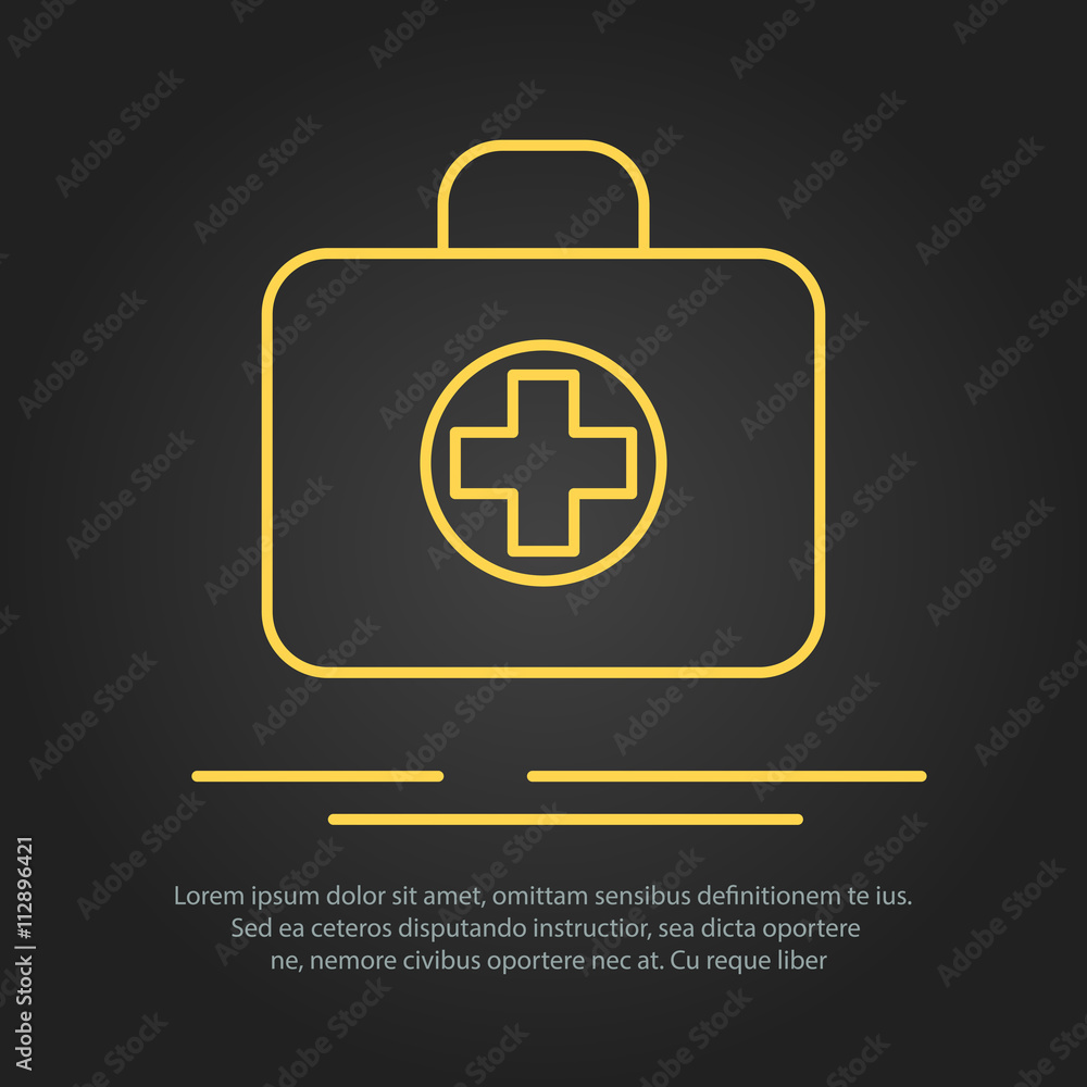 Fototapeta premium medical bag icons set on color rings