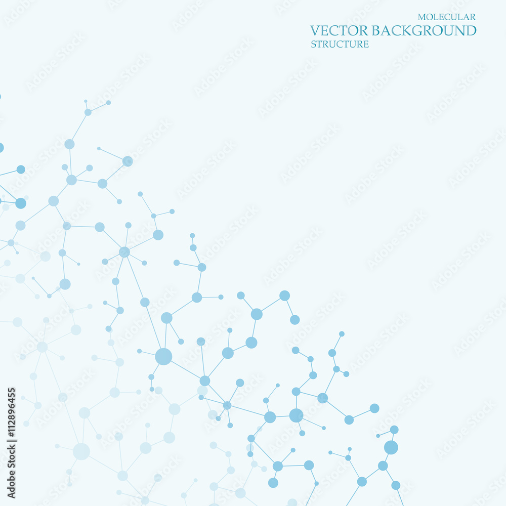 Naklejka premium Molecule and communication with connected dots and lines. Science concept for your design.Vector illustration