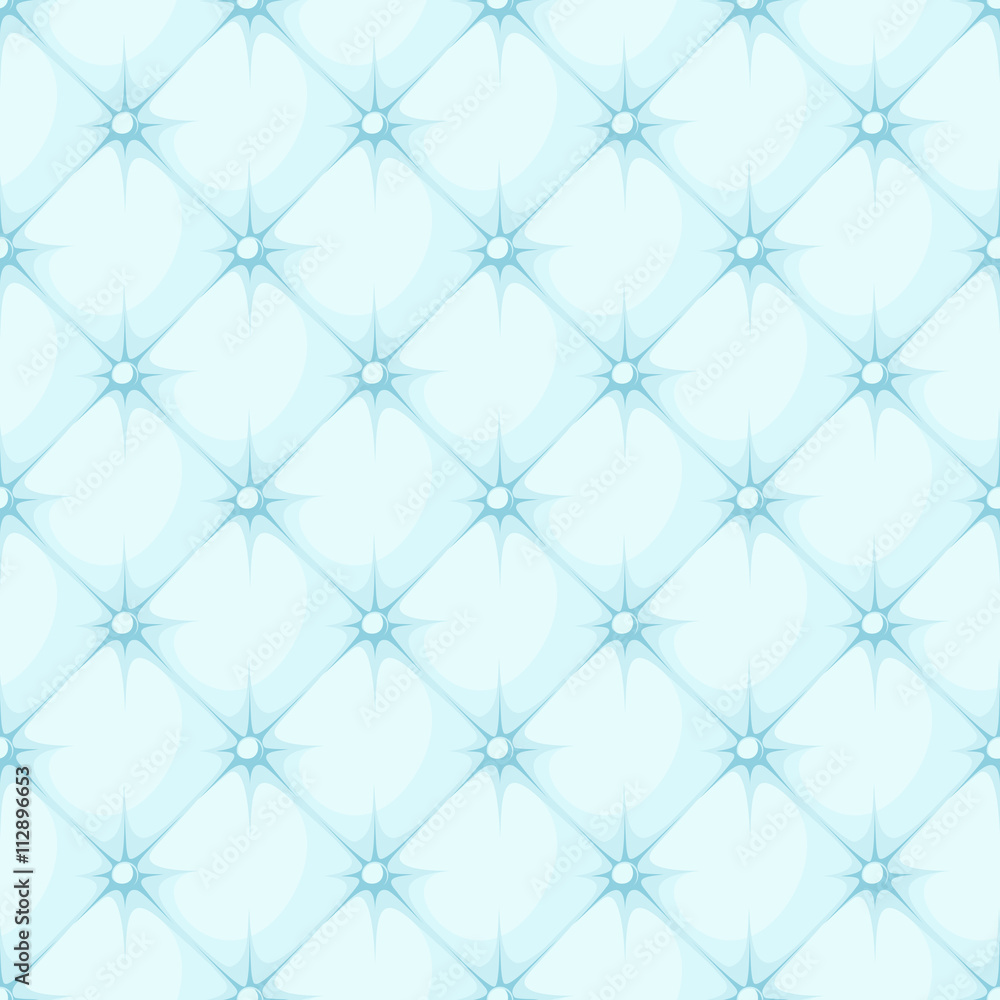 Fototapeta premium blue padded upholstery buttoned rhomb seamless pattern