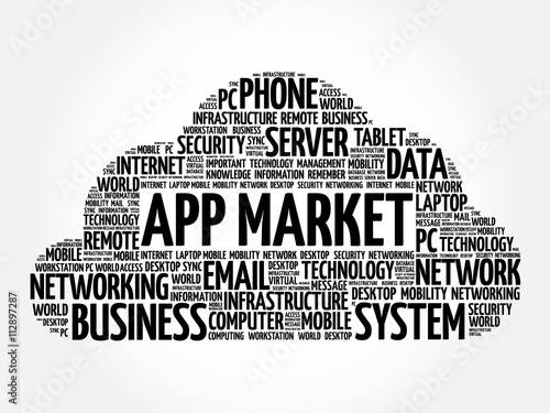 APP Market word cloud concept