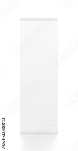 Wallpaper Mural White tall thin vertical rectangle blank box from top front angle. 3D illustration isolated on white background. Torontodigital.ca
