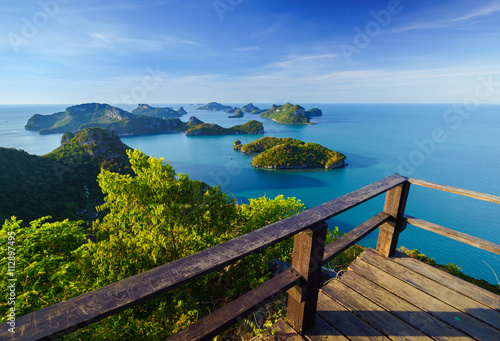 Bird eye view of Angthong national marine park, koh Samui, Thail