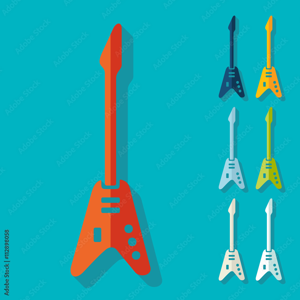 Flat design: electric guitar