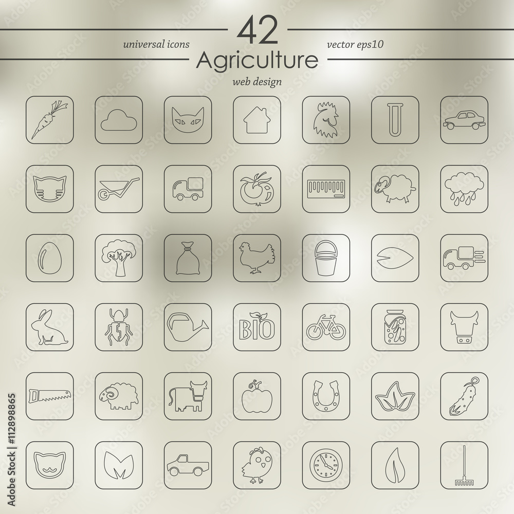 Set of agriculture icons Set of agriculture icons