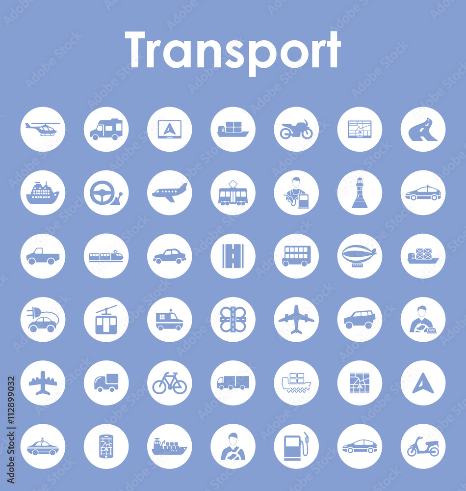 Set of transport simple icons