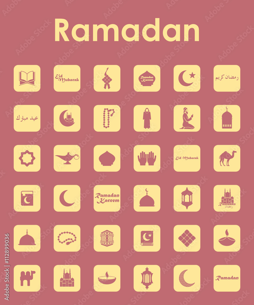 Set of ramadan simple icons Set of ramadan simple icons