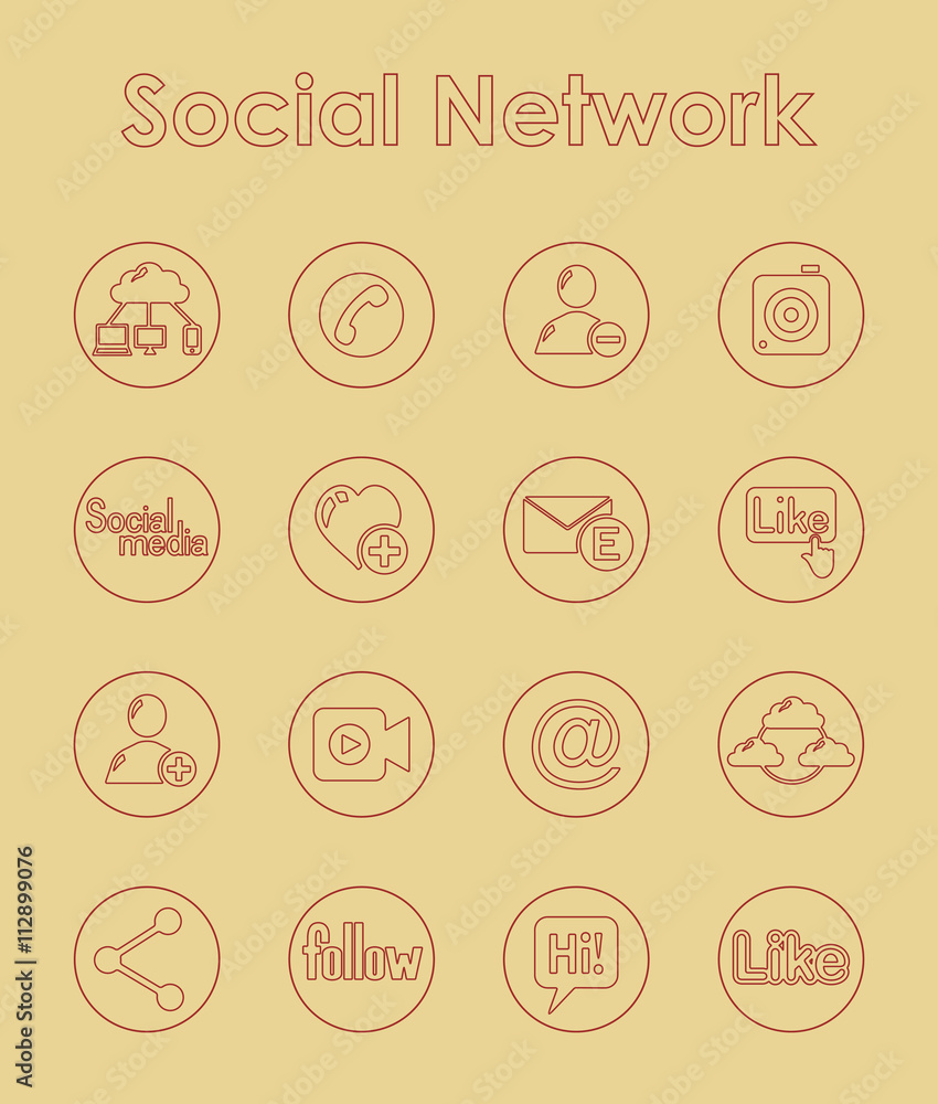 Set of social network simple icons