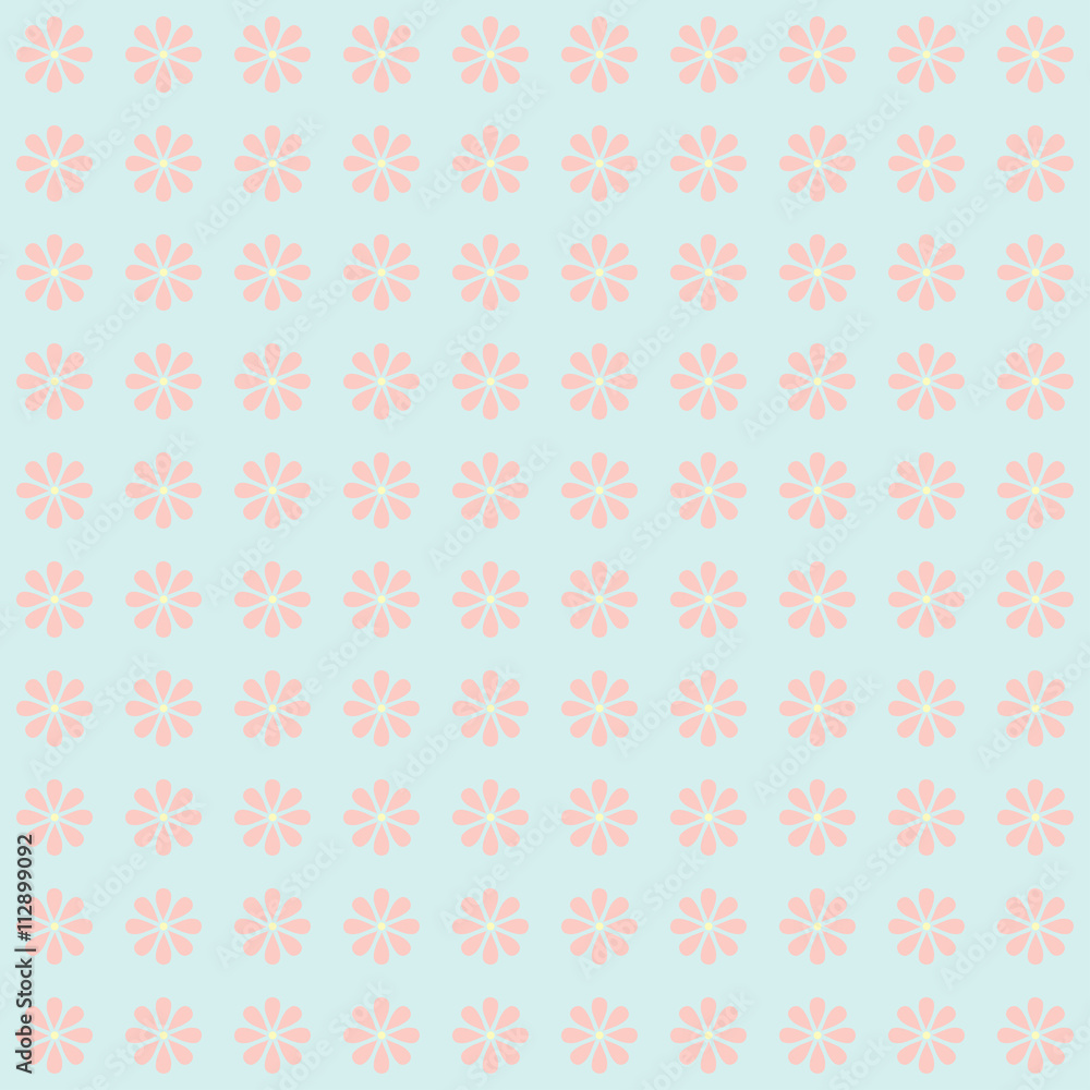 tiny floral pattern on blue background