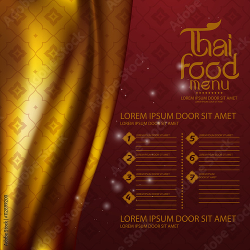 Thai Art Vector food menu templeat photo