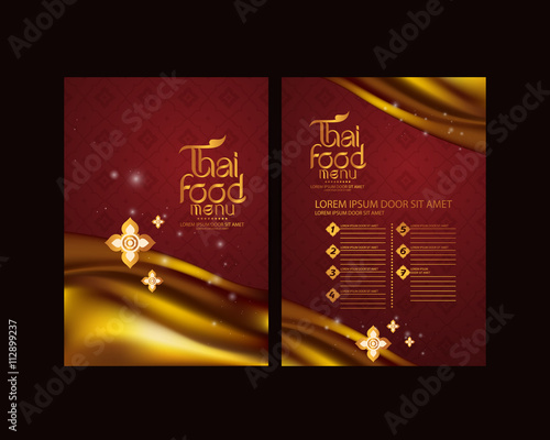 Thai Art Vector food menu templeat